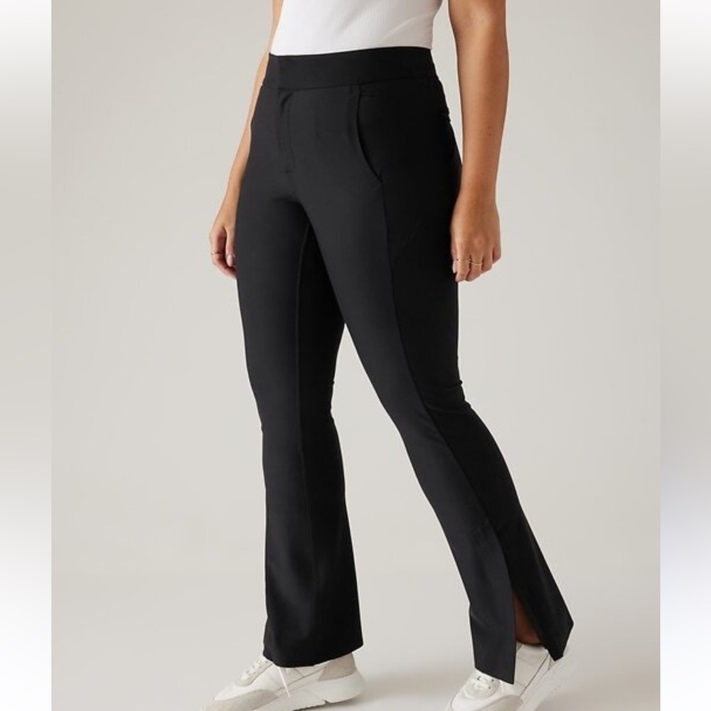 Athleta Stellar Flare Trouser black pants size 10 NWT